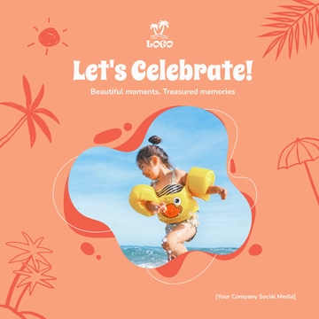 Free Tropical Facebook Square Post Template to Edit Online