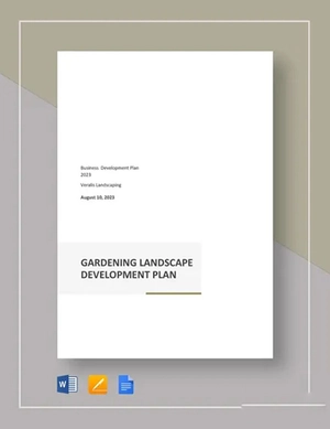 Gardening And landscape Development Plan Template
