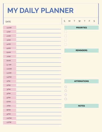 Free Planner Template to Edit Online