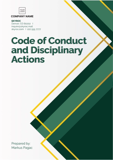 Free Code of Conduct and Disciplinary Actions Template to Edit Online