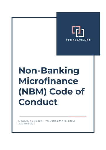 Free Non-Banking Microfinance (NBM) Code of Conduct Template to Edit Online