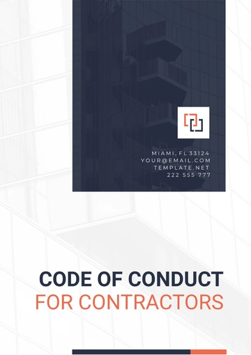 Free Code of Conduct for Contractors Template to Edit Online