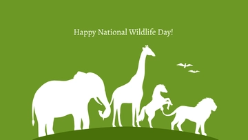 Free Green National Wildlife Day Background Template to Edit Online