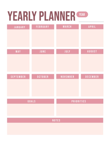 Free Yearly Planner Template to Edit Online