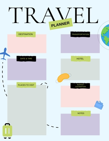 Free Creative Travel Planner Template to Edit Online