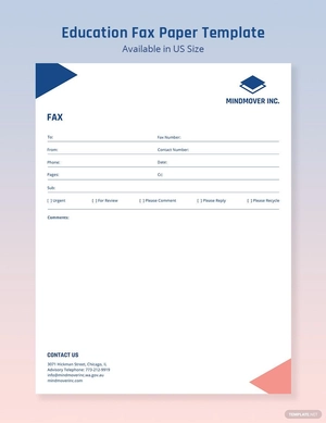 Education Fax Paper Template