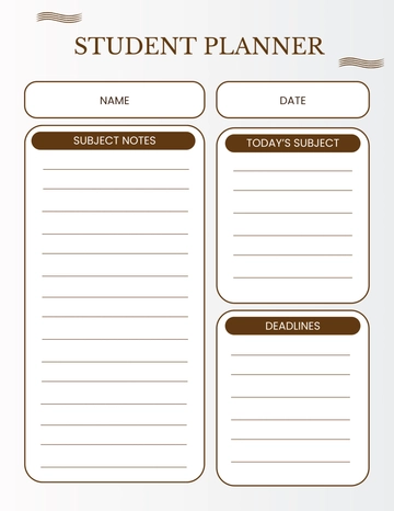 Free Planner For Students Template to Edit Online