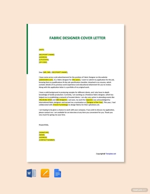 Fabric Designer Cover Letter