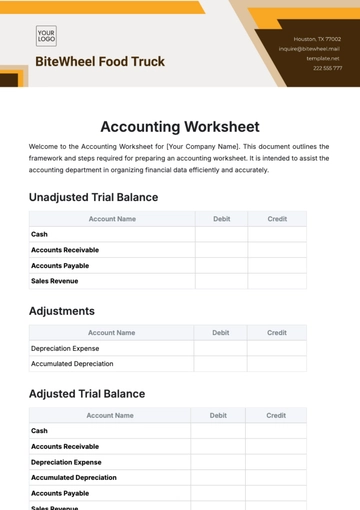 Free Accounting Worksheet Template to Edit Online