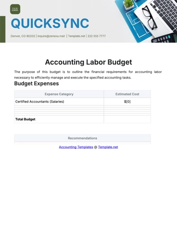 Free Accounting Labor Budget Template to Edit Online