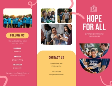 Free Non-Profit Brochure Template to Edit Online