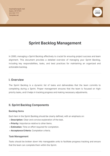 Free Sprint Backlog Management Template to Edit Online
