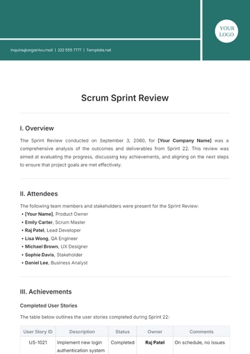 Free Scrum Sprint Review Template to Edit Online