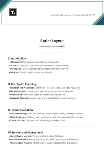 Free Sprint Layout Template to Edit Online