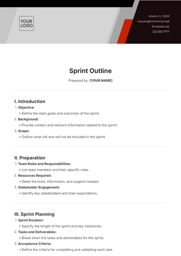 Free Sprint Outline Template to Edit Online