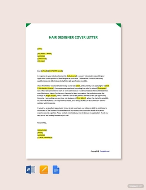 Hair Designer Cover Letter