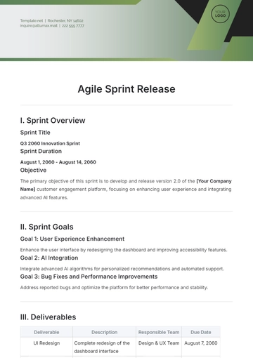 Free Agile Sprint Release Template to Edit Online