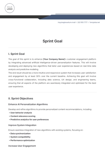 Free Sprint Goal Template to Edit Online