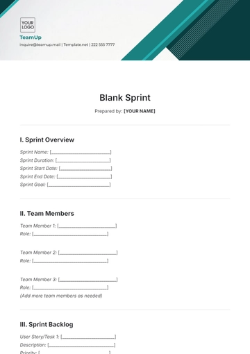 Free Blank Sprint Template to Edit Online