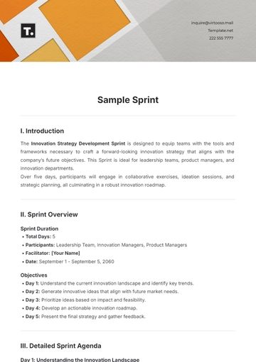 Free Sample Sprint Template to Edit Online