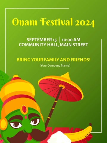 Free Onam Festival Template to Edit Online