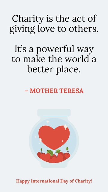 Free International Day of Charity Quote Template to Edit Online