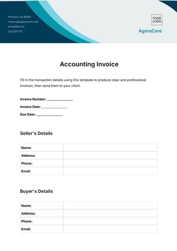 Free Accounting Invoice Template to Edit Online