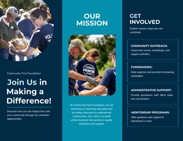 Free Blank Volunteer Brochure Template to Edit Online