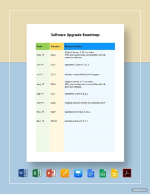 Software Upgrade Roadmap Template