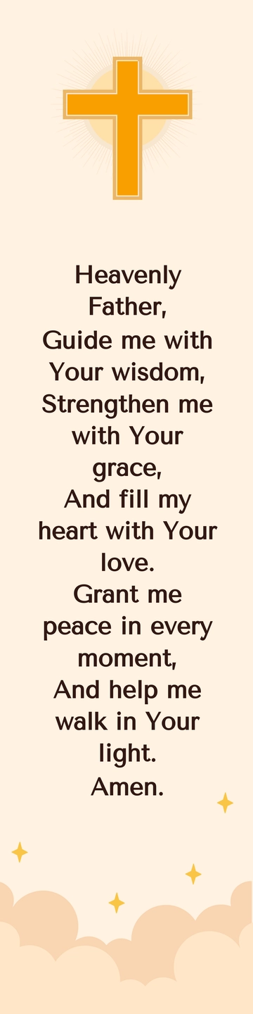Free Prayer Bookmark Template to Edit Online