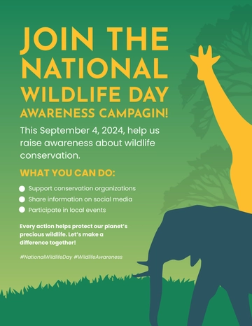 Free National Wildlife Day Awareness Campaign Template to Edit Online
