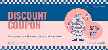Free Retro Clipart Coupon Template to Edit Online