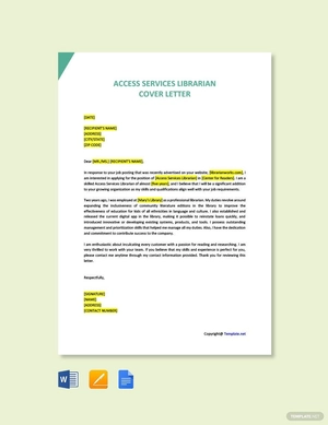 Access Services Librarian Cover Letter