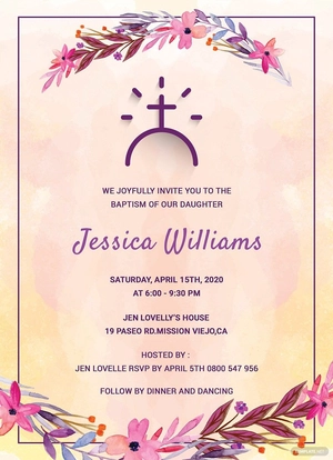 Baptism Invitation Template