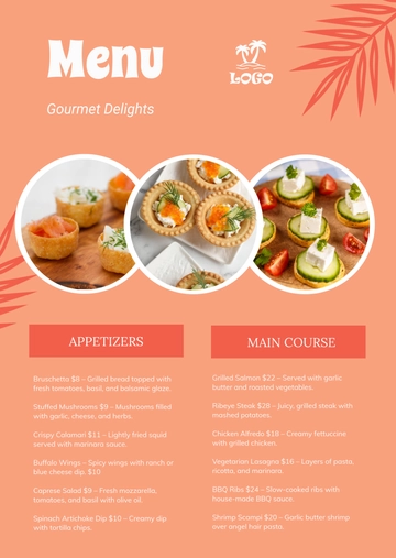 Free Tropical Menu Template to Edit Online
