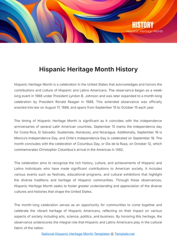 Free Hispanic Heritage Month History Template to Edit Online Free Hispanic Heritage Month History Template to Edit Online