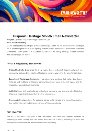 Free Hispanic Heritage Month Email Newsletter Template to Edit Online Free Hispanic Heritage Month Email Newsletter Template to Edit Online