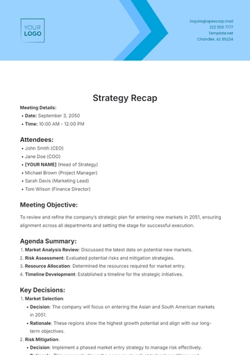 Free Strategy Recap Template to Edit Online