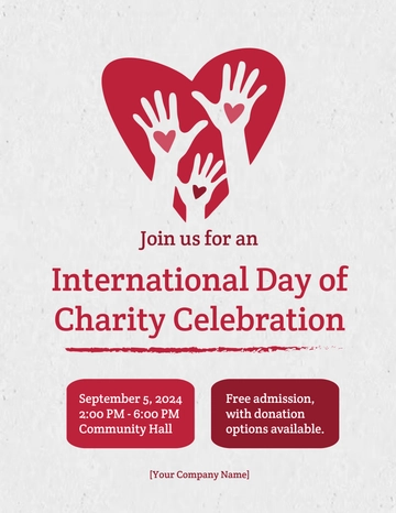 Free International Day of Charity Celebration Flyer Template to Edit Online