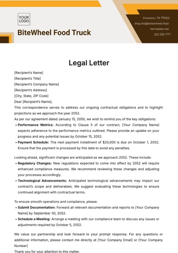 Free Legal Letter Template to Edit Online