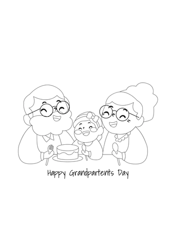 Free Grandparents Day Drawing for Kids Template to Edit Online