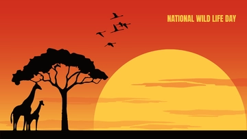 Free Orange National Wildlife Day Background Template to Edit Online