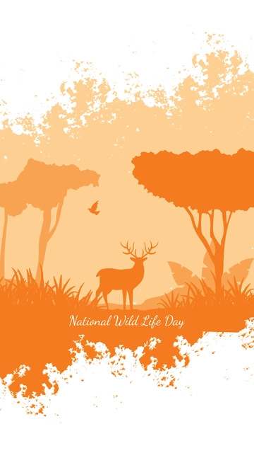 Free Orange National Wildlife Day Wallpaper Template to Edit Online