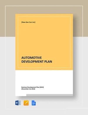 Automotive Development Plan Template