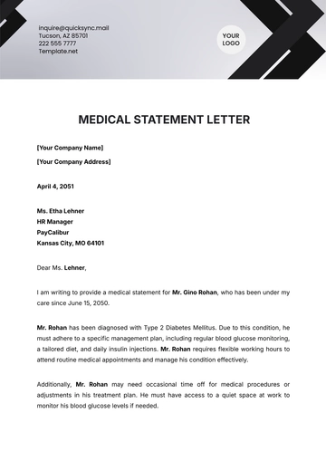 Free Medical Statement Letter Template to Edit Online
