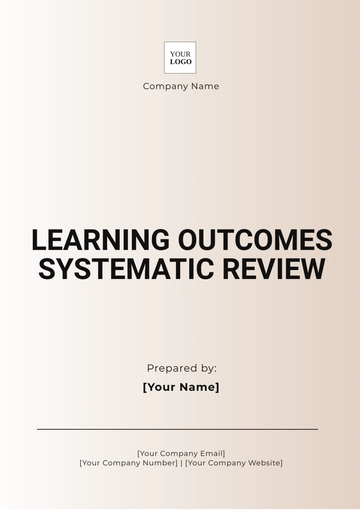 Free Learning Outcomes Systematic Review Template to Edit Online