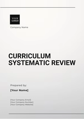 Free Curriculum Systematic Review Template to Edit Online