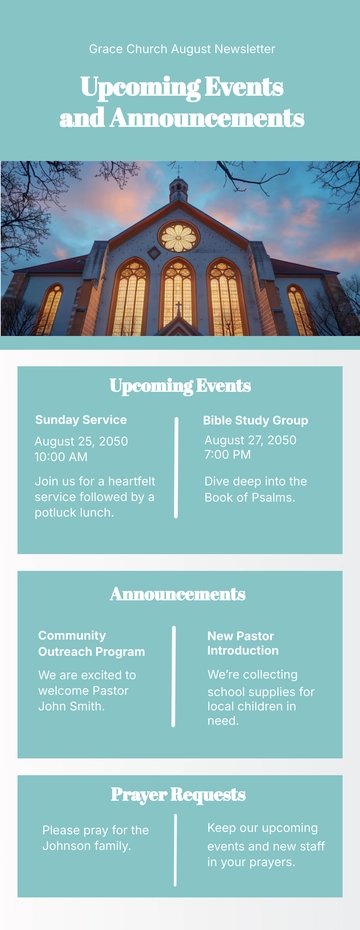 Free Church Email Newsletter Template to Edit Online