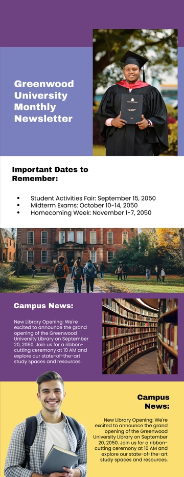 Free College Email Newsletter Template to Edit Online