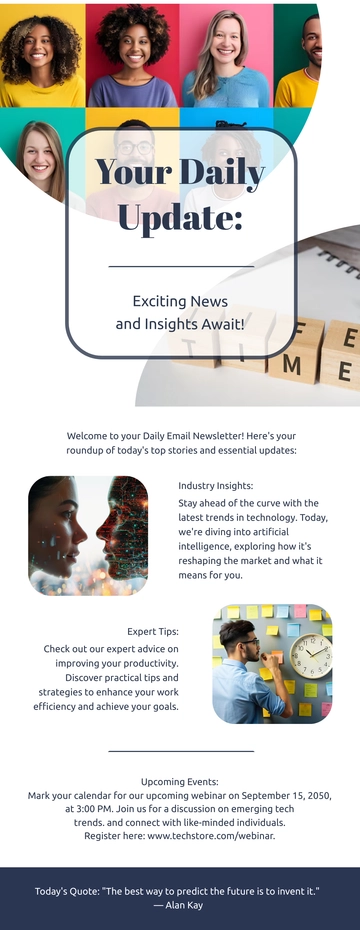 Free Daily Email Newsletter Template to Edit Online